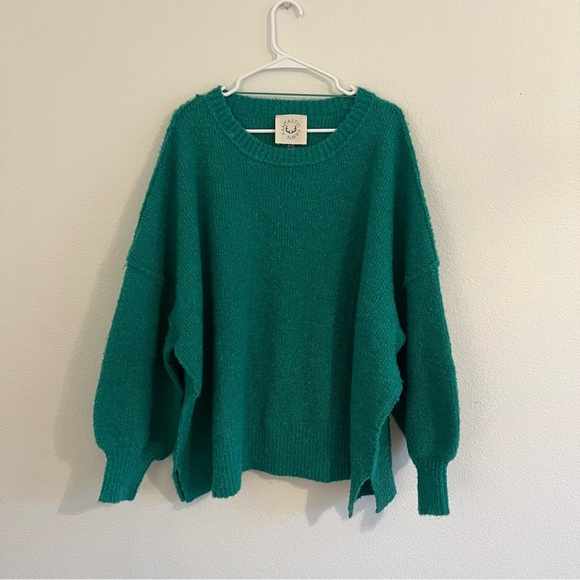 Fantastic Fawn Green Fuzzy Knit Oversized Sweater- Super thick/ cozy material - Picture 3 of 8